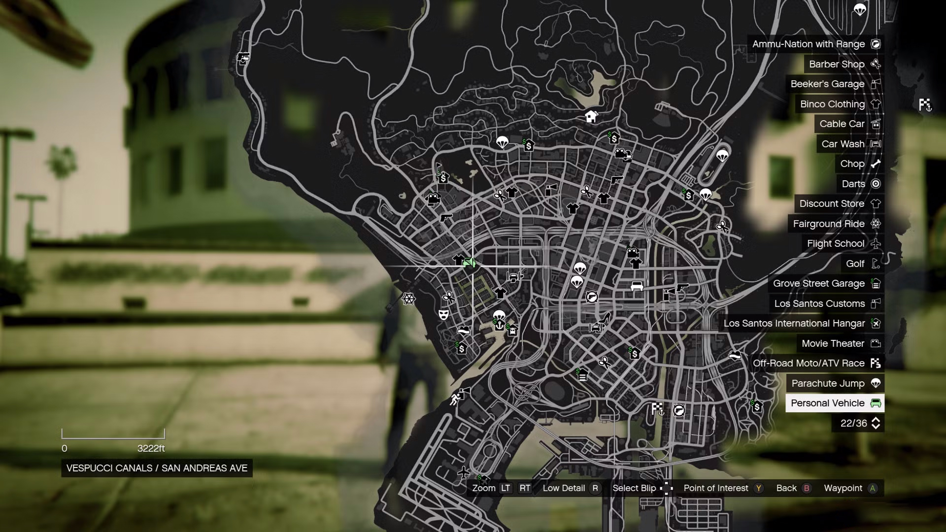 Mapa posterunku policji Vespucci w grze gta 5