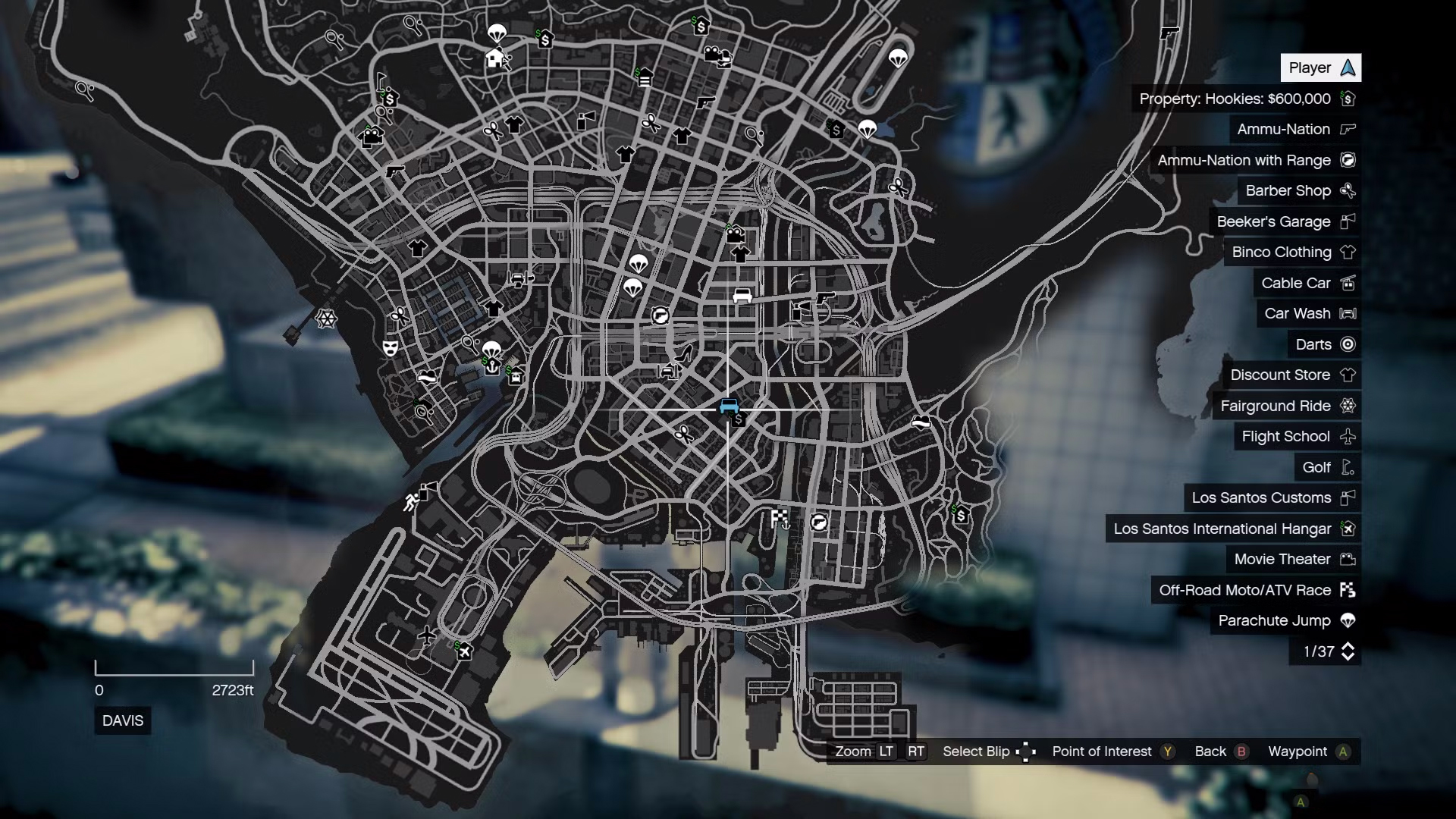 Mapa posterunku szeryfa Davisa w grze gta 5